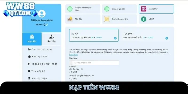 nạp tiền WW88