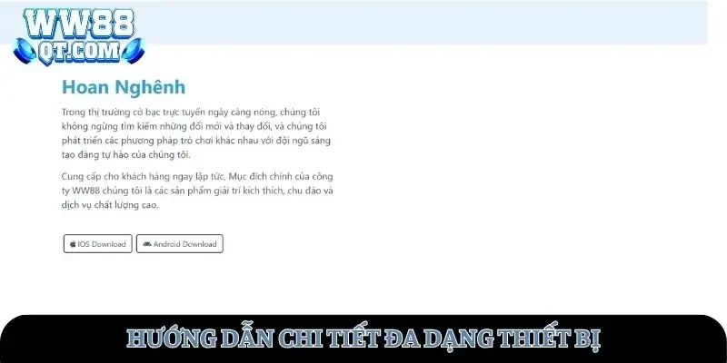 Hướng dẫn tải app WW88 đa dạng thiết bị
